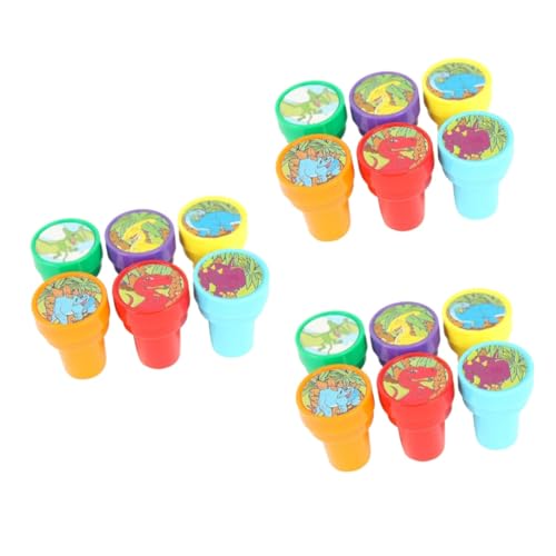 GLSTOY 18 STK Selbstfärbende Stempel Minispielzeug für Kinder Briefmarken für die Schule Kinderspielzeug Kinder-Cartoon-Stempel Dinosaurier partygeschenke für Kinder Party Favors for von GLSTOY