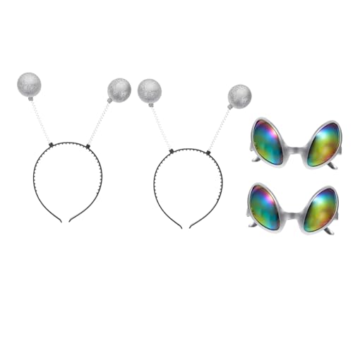 GLSTOY 2 Sätze Lustige Alien Brillen und Haarreife aus Leichtem Bunte Festival Kopfbedeckung für Kostümparty Fasching Karneval und Performance Teiliges Partyaccessoire GLSTOY 2 Sätze Lustige Alien Brillen und Haarreife aus Leichtem Bunte Festival Kopfbedeckung für Kostümparty Fasching Karneval und Performance Teiliges Partyaccessoire von GLSTOY