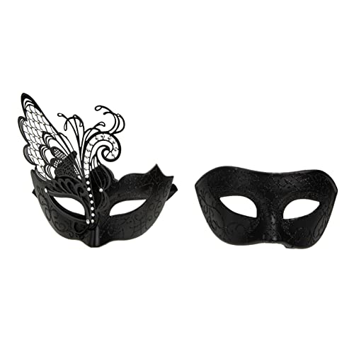 GLSTOY 2 Stück Paar Masken Halloween Masken Einfach Zu Tragende Maske Party Masken Retro Dekor Schwarze Maskerade Halloween Cosplay Masken Festival Maske Masken von GLSTOY