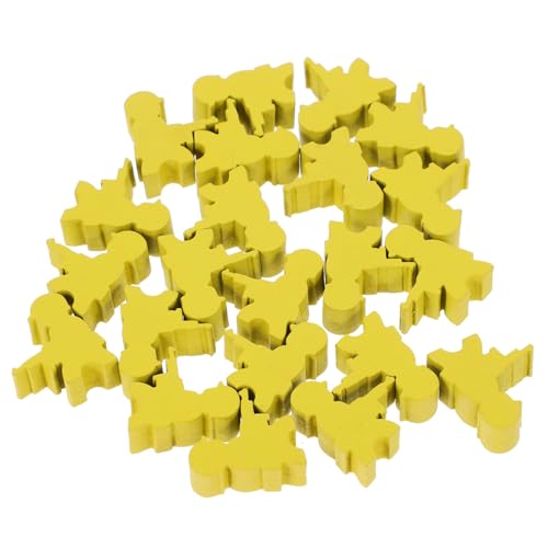 GLSTOY 20 Stück Brettspiel-schachfiguren Zubehör Für Brettspiele Spielmarken Spielfiguren Lernspielzeug Spielzubehör Brettspiel Schach Tischmarker Schach Ersatz Yellow Holz von GLSTOY