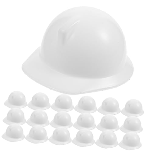 GLSTOY 20 Stück Spielzeughelm Miniaturpuppen Schutzhelme Plastikpuppen Bauhut Plastikpuppenhelme Minipuppen Bauhut Plastikpuppenhut Minipuppenhut Puppenschutzhelm von GLSTOY