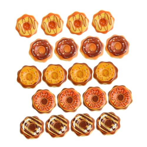 GLSTOY 20st Miniatur-Donuts Fake-Donut-Ornament Winziges Lebensmittelmodell Gefälschte Donut-miniaturen Miniatur-dessertmodell Foto-Requisiten Mini-Essen Puppenhaus-Donut Mini-Donut Harz von GLSTOY