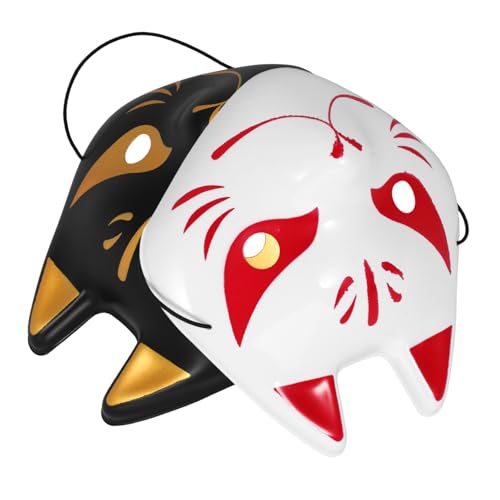 GLSTOY 2St Fuchs Maske Dino-Maske Halloween-Tiermaske Fuchs-Cosplay japanische Maske Halloween-Fuchsmaske Wolf halloween maske schwarze maske wiederverwendbare Maske Partyzubehör Plastik von GLSTOY