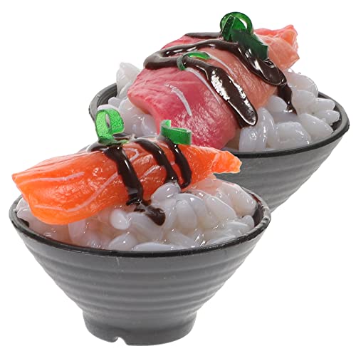 GLSTOY 2St Simulierter Sushi-Reis Spielzeugnahrung Japanisches Essensmodell Mikrospielzeug Spielzeug für Kinder jucarii pentru copii Spielessen für Kinder Essen für Kinder vorgeben PVC von GLSTOY