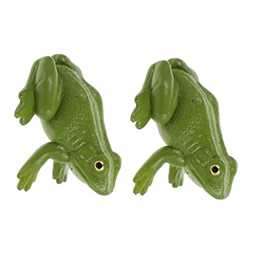 GLSTOY 2st Frosch-Modell Ausgestopfte Froschminiaturen Stofftier Dekorative Froschfiguren Froschfigur Im Freien Tiere Gecko-Spielzeug Frösche Spielzeug Plastik Green von GLSTOY