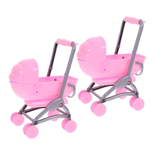 GLSTOY Fein gearbeiteter Puppenwagen bewegliches Kinderwagenspielzeug für Rollenspiele mit Babypuppen von GLSTOY