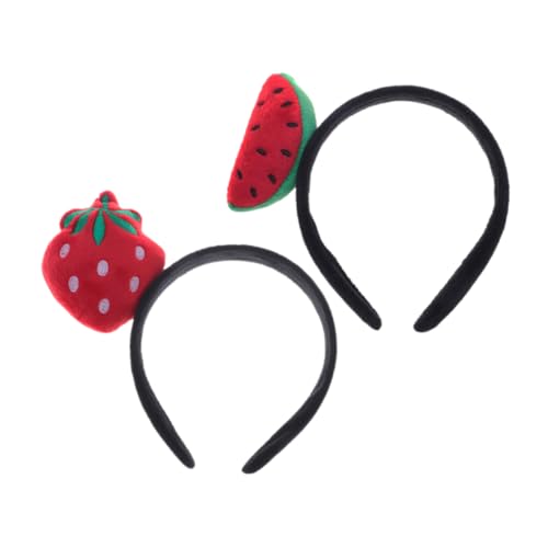 GLSTOY 2st Stirnband Wassermelone Süßes Stirnband Haarband Mit Früchten Erdbeer-haarschmuck Für Damen Kostüm Stirnbänder Cosplay-stirnband Lustige Stirnbänder Für Frauen Stoff von GLSTOY