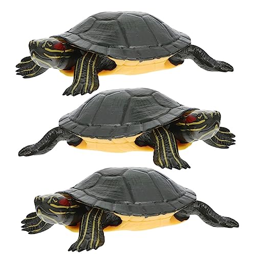 GLSTOY 3 Stück Simulation Schildkröte Gefälschte Schildkröte Figuren Schildkröte Desktop Dekoration Schildkröte Form Modelle Kunststoff Schildkröte Ornament Brasilianische Schildkröte von GLSTOY