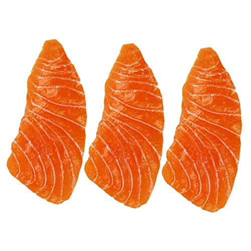 GLSTOY 3St Simulation Lachs Fake Food realistischer Lachs künstliches Fleischmodell hochzeitsdekoration schaukästen gefälschte Lebensmitteldekore Simulation von Lachsmodellen PVC Orange von GLSTOY