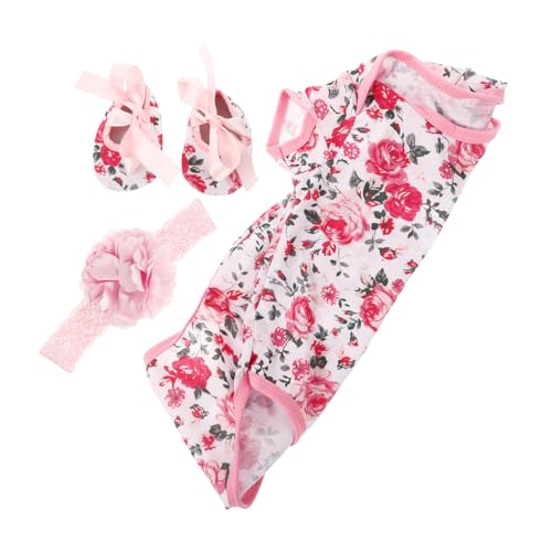 GLSTOY 3st Puppenkleidung Zubehör Für Babypuppen Strampler Für Neugeborene Babys Kleidung Für Wiedergeborene Babypuppen Kleidung Für Neugeborene Neugeborenen-Outfit Baumwolle Rosa von GLSTOY