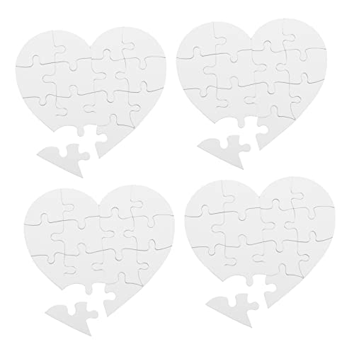 GLSTOY 4 Sätze Herzförmige DIY Blanko Puzzle aus Papier zum Ausmalen und Basteln für Leicht Trennbare Puzzleteile zum Bemalen mit Stiften Farben und Kreiden Kreatives Malspielzeug und GLSTOY 4 Sätze Herzförmige DIY Blanko Puzzle aus Papier zum Ausmalen und Basteln für Leicht Trennbare Puzzleteile zum Bemalen mit Stiften Farben und Kreiden Kreatives Malspielzeug und von GLSTOY