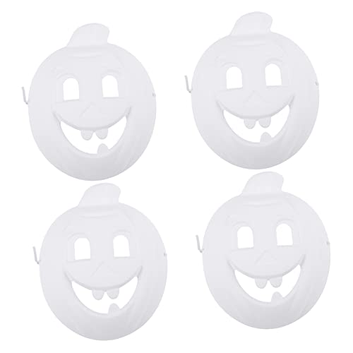 GLSTOY 4 Stück Leere Halloween Kürbis Masken Zum Ausmalen DIY Graffiti Masken Für Kinder Kreative Faschingsmasken Für Halloween Partygeschenke Und Bastelprojekte von GLSTOY