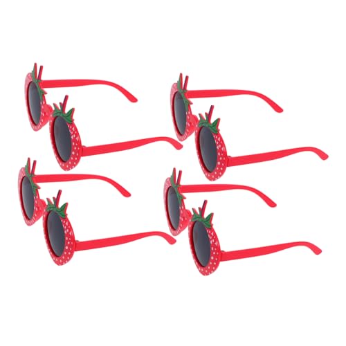 GLSTOY 4 Stück Teiliges Erdbeer Sonnenbrillen aus Robustem Abs Material Bunte Früchte-form Partybrillen für Musikfestivals Foto Requisiten und Festliche Anlässe GLSTOY 4 Stück Teiliges Erdbeer Sonnenbrillen aus Robustem Abs Material Bunte Früchte-form Partybrillen für Musikfestivals Foto Requisiten und Festliche Anlässe von GLSTOY