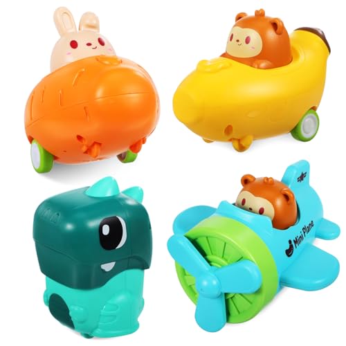 GLSTOY 4 Stück Teiliges Press Auto für Kleinkinder mit Niedlichen Tiermotiven Batteriefreies Laufmechanismus rutschfeste Gummireifen Fördert Frühe Bildung und Motorische Entwicklung GLSTOY 4 Stück Teiliges Press Auto für Kleinkinder mit Niedlichen Tiermotiven Batteriefreies Laufmechanismus rutschfeste Gummireifen Fördert Frühe Bildung und Motorische Entwicklung von GLSTOY