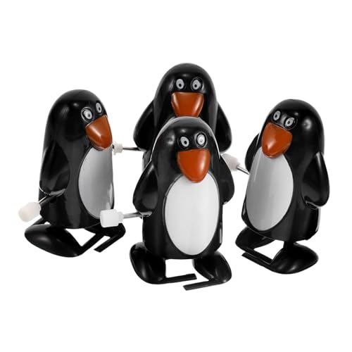 GLSTOY 4 Stück Uhrwerk Weihnachtsspielzeug Pinguin Gehendes Aufziehspielzeug Urlaubstier Aufziehspielzeug Uhrwerk Mechanisches Spielzeug Für Weihnachten Strumpffüller Spielzeug von GLSTOY