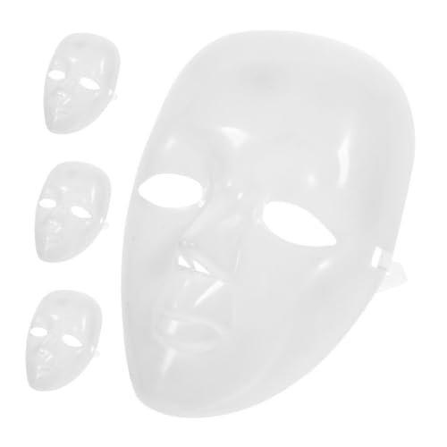 GLSTOY 4 Stück Weiße Maskerademasken DIY Weiße Masken Für Halloween Leere Bemalbare Maskerademaske Kostümmaske Partyzubehör Weiße Masken von GLSTOY