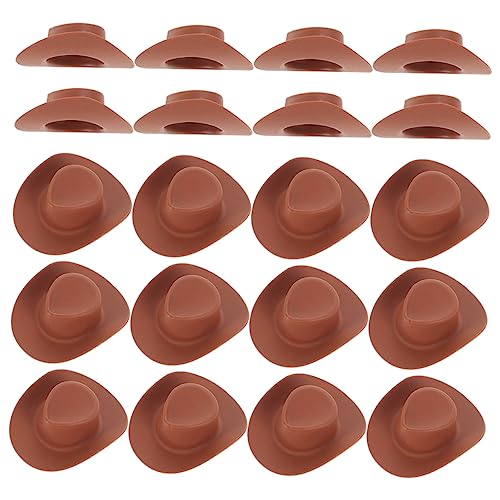 GLSTOY 40st Mini-cowboyhut Puppenhaus Puppenzubehör Mini-cowboyhüte Für Partys Mini-Hut Mini-Puppen Puppenhüte Klein Bulk-Spielzeug Für Kinder Mini-hüte Kostüm Mini-Spielzeug Plastik von GLSTOY