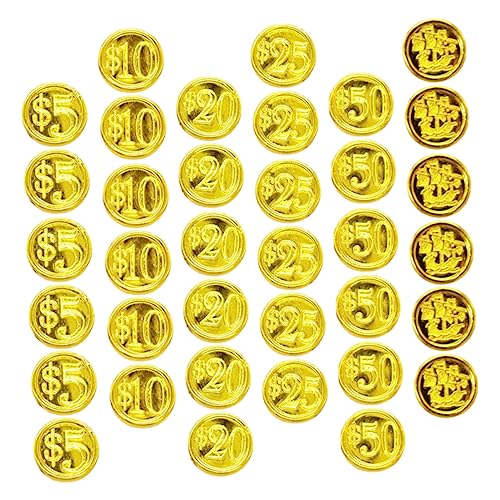 GLSTOY 48 Stück Teiliges Piraten Münzspielzeug aus Langlebigem Kunststoff Wiederverwendbare Spielmünzen für Erwachsene Geeignet als Partydeko Bühnenrequisite und Schatzkistenfüllung GLSTOY 48 Stück Teiliges Piraten Münzspielzeug aus Langlebigem Kunststoff Wiederverwendbare Spielmünzen für Erwachsene Geeignet als Partydeko Bühnenrequisite und Schatzkistenfüllung von GLSTOY