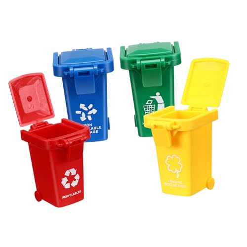 GLSTOY 4er Set ülltonnen Für Lernspiel Zur ülltrennung Kognitive Farbenfrohes Recycling Für Kleinkinder Ideal Für Frühe Bildung von GLSTOY