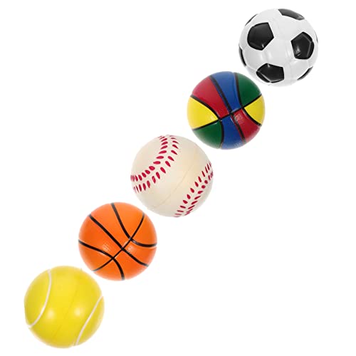 GLSTOY 5 Stück Sportballspielzeug Set Für Kinder Stressball Für Basketball Und Fußball Kognitives Spielzeug Zur Der Motorik Und Der Entspannung Ideal Für Drinnen Und von GLSTOY