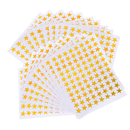 GLSTOY 50 Blatt Sterne-Aufkleber Sterne-Belohnungsaufkleber Stern-Aufkleber Aufkleber Kinder Stickers for Nailart-Aufkleber Abnehmbarer Sternaufkleber Aufkleber mit goldenen Sternen von GLSTOY