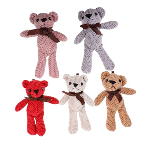 GLSTOY 5St Plüschspielzeugpuppe Minibären kleine Kuscheltiere Masse gefüllte Puppe Weihnachtsbär tragen Babygeschenk kinderspielzeug spielzeuge tierisches Plüschtier Haushaltsbärenpuppe von GLSTOY