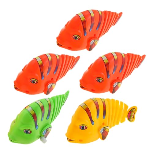 GLSTOY Schwimm Spielzeug Kinder Aqua Spielzeug Kinder Outdoor 5st -schaukelfisch Interaktives Interactive Toys Cartoon Toys for Tank Roboter-Aufzug Badespielzeug Roboterfisch Lustige Uhrwerk Plastik von GLSTOY