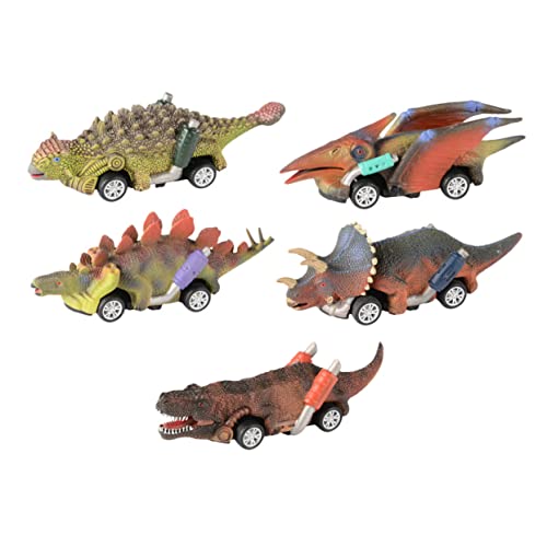 GLSTOY 5st Dinosaurier-Spielzeug Spielzeugautos Spielen Puzzle-Spielzeug Spielzeugautos Für Kinder Miniaturautos Gehirnspielzeug Autospielzeug Für Kinder Baufahrzeuge Spielset Plastik von GLSTOY