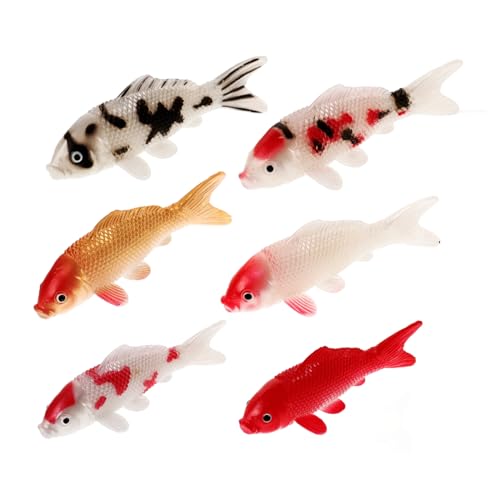 GLSTOY 6 Stück Aquarium Dekoration Leuchtende Fischfigur Künstlicher Fisch Fischfigur Koi Fische Lebende Koi Fische Kleine Fische Künstliche Fische Meerestiere von GLSTOY