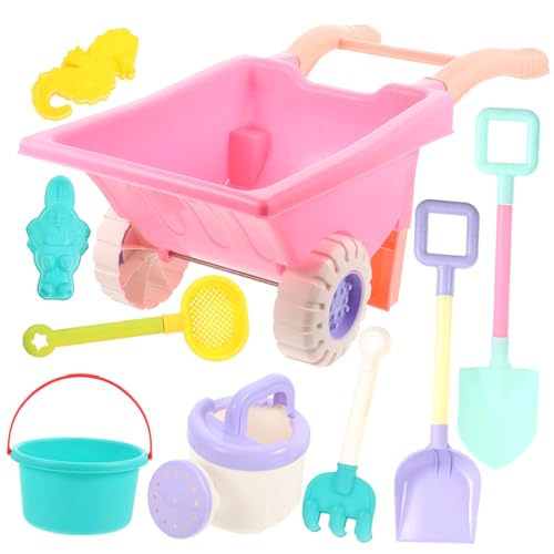 GLSTOY 7 Teiliges Kinder Strandspielzeug Set Mit Trolley Sandschaufel Eimer Und Rechen Faltbares Sandspielzeug Für Den Urlaub Und Die Sandbox Ideal Für Kleine Strandabenteuer von GLSTOY