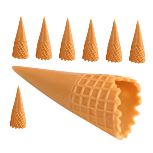 GLSTOY 8st Knuspriges Kegelmodell Eismaschine EIS Eismischung Plätzchen Platte Eistütenpflanzer Mini-eistüten Waffelkegel Realistisch Creme Sträusel Light Brown PVC von GLSTOY