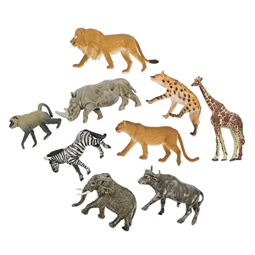 GLSTOY 9 Teiliges Set Realistische Tierfiguren Exquisite Wildtier Modelle Für Kognitive Spielzeugfiguren Zebras öwen Hyänen Und Elefanten Lernspielzeug Für Kreative Entfaltung von GLSTOY