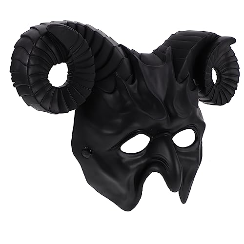 GLSTOY Dekorative Maske Ochsen-gesichtsmaske Weibliche Teufelsmaske Masken-cosplay Halloween-party-maske Dino Maskerademaske Für Männer Maskerade-teufelshörner Hornmaske Plastik Black von GLSTOY