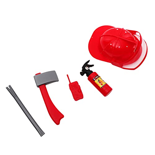 GLSTOY Feuerwehr Kostü Für 5 Teiliges Feuerwehr Cosplay Set Mit Helm Und Zubehör Für Rollenspiele Ideales Für Kreatives Und Feuerwehr Themenpartys von GLSTOY