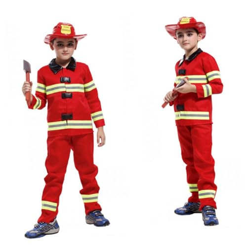 GLSTOY Feuerwehrmann Kostü Für Feuerwehr Uniform Cosplay Outfit Für Karneval Halloween Und Bühnenaufführungen Größe XL von GLSTOY