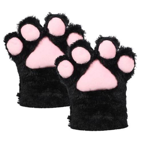 GLSTOY Flauschige Katzenpfoten Handschuhe Aus üsch Cosplay Katzenkrallen Handschuhe Für Warme Tierpfoten Fäustlinge Für Winterevents Und Kostümpartys 2er Set von GLSTOY