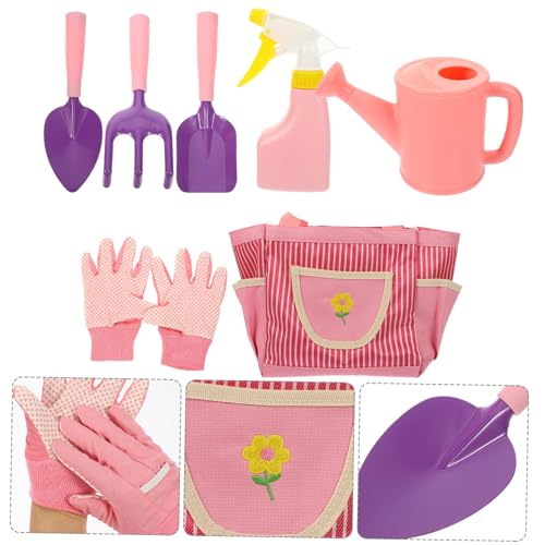 GLSTOY Gartengeräte Set Mit Gießkanne Handschuhen Schaufel Und Handrechen Ideal Für Kleine Gärtner Farbenfrohes Design Für Spielerisches Gärtnern Und Lernen Im Freien von GLSTOY