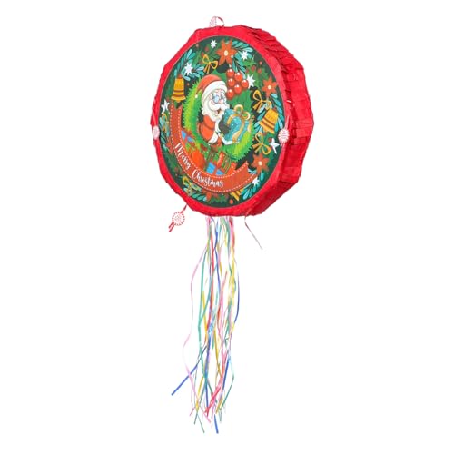 GLSTOY Hängendes Dekor Piñata Schmücken Weihnachtsmann-partyzubehör Weihnachts-piñata-füller Traditionelle Weihnachtspinata Gefüllte Pinata-requisite Pinata-hängedekoration Papier von GLSTOY