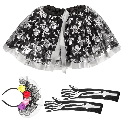 GLSTOY Halloween-kostümset für Jungen und Mädchen Spinnen-stirnband Tutu-rock -handschuhe Gruseliges Outfit für Kleinkindermädchen für Halloween-partys von GLSTOY