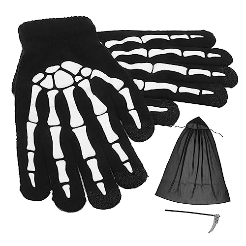 GLSTOY Halloween Kostüme für Erwachsene Todesumhang Handschuhe Einzigartiges Kostümset für Erwachsene für Frauen Männer 1 Set Inkl. Zubehör von GLSTOY