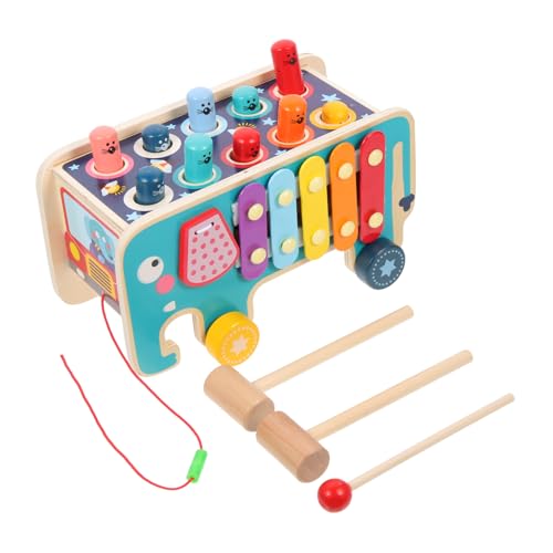 GLSTOY Baby Motorikspielzeug Pädagogisches Holzspielzeug Set Bunte Hämmerchen Und Xylophon Für Kleinkinder Lernspielzeug Zur Der Hand Augen Koordination Und Musikalität Ideales Für Kinder Spiele von GLSTOY