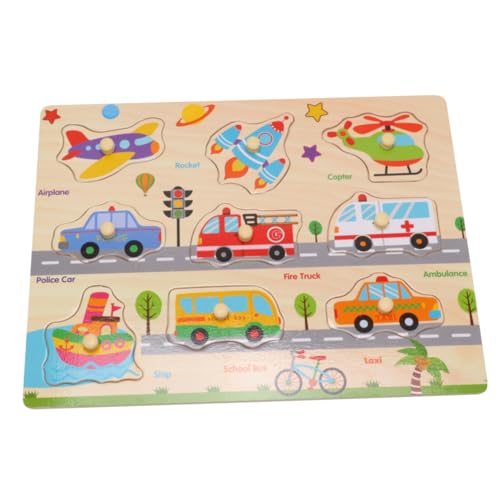 GLSTOY Holzpuzzle Für Transportmuster Puzzlespiel Mit Nägeln Lehrreiches Für Babys Und Kleinkinder Kreative Der Motorik Und Wahrnehmung 1 Muster von GLSTOY