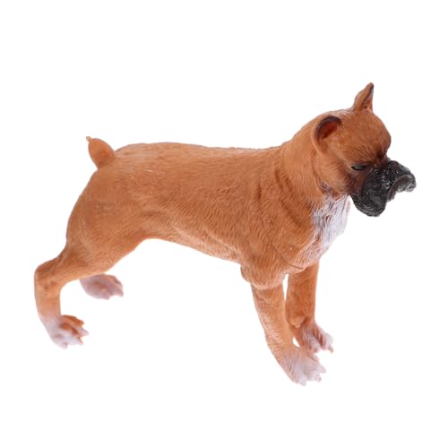 GLSTOY Hundeskulptur Desktop-Hundedekoration Schafspielzeug Bulldogge Hundefigur Mini-Hund Hund Modell Hundestatue Simulation von Tierfiguren simuliertes Welpenmodell PVC Light Brown von GLSTOY