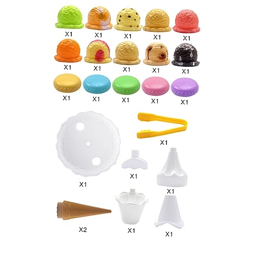 GLSTOY Kinder Eiscreme Süßigkeitsturm Lernspielzeug Mit Eisspielzeug Und Eiswaffeln Rollenspiel Und Lebensmittel Balance Spiel Für Jungen Und Mädchen Ideal Für Drinnen Und Draußen von GLSTOY