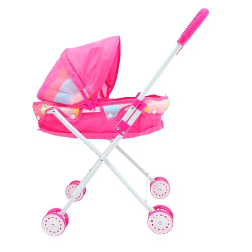 GLSTOY Buggy Spielzeug Puppen Kinderwagen Puppenwagen Für Simulierter Handwagen Für Ädchen Ideal Für Rollenspiele Und Fantasievolles Inklusive Regenbogenfarbe von GLSTOY