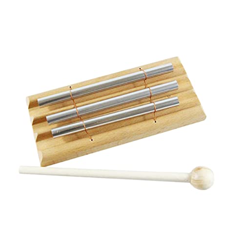 GLSTOY Kinder Trio Glockenspiel Aus Holz Mit 2 Noten Metallröhren Und Xylophon Schlagzeug Musikspielzeug Für Kleinkinder Zur Der Musikalischen Entwicklung Und Koordination von GLSTOY