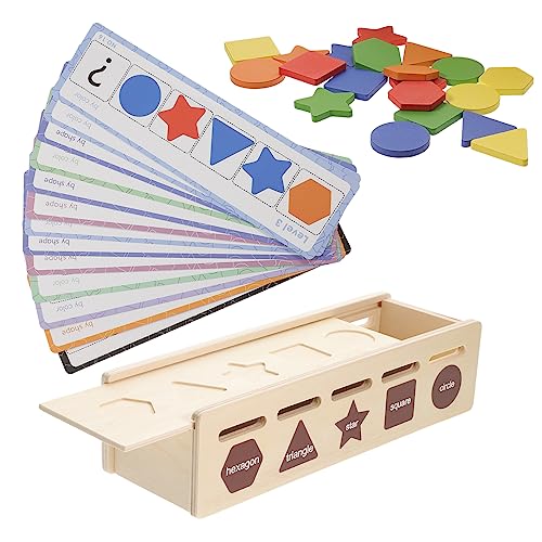 GLSTOY Kreatives Montessori Holzspielzeug Für Kleinkinder 1 Set Farben Und Formen Sortierspiel Für Die Entwicklung Von Hand Augen Koordination Und Motorischen Fähigkeiten von GLSTOY