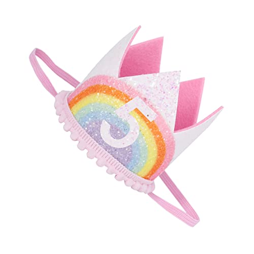 GLSTOY Kronen spitze Haarband party mitgebsel kinder kinderparty mitgebsel haar clip haar pin Babymützen Stirnband für Kleinkinder Krönender Hut für Babys -Geburtstagskrone Stoff Rosa von GLSTOY