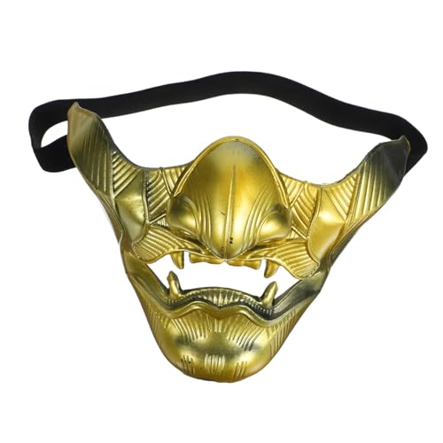 GLSTOY Maske Der Weisheit Halloween-Masken Für Erwachsene Japanische Cosplay-Maske Lustige Maske Requisiten Für Partymasken Zombie-Maske Geister-Gesichtsmaske Kostümmaske Plastik Golden von GLSTOY