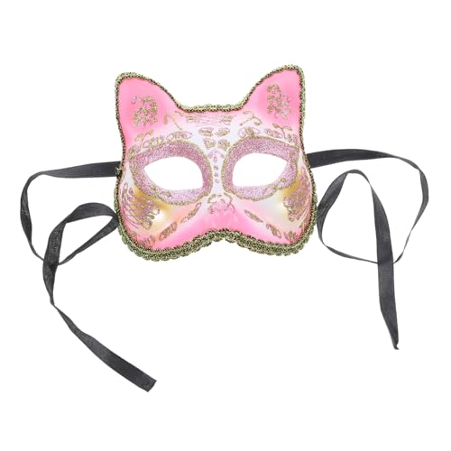 GLSTOY Maske disposable face mask halloween mask Verkleidung children mask mask masquerade mouth mask Cosplay dekorativ Katze Halloweenkostüm Partygeschenk Partyzubehör Plastik Rosa von GLSTOY